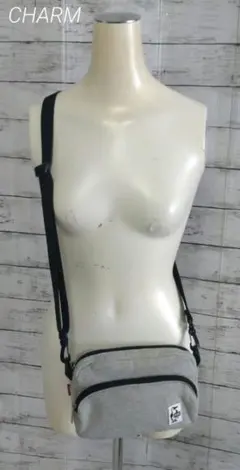 ♡CHARM♡ソフトスェット2way ショルダーバッグ ミニポーチ グレー