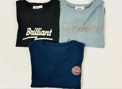 プリント 黒 長袖カットソー 100 ３点セット