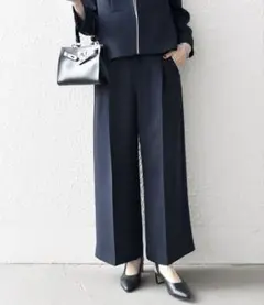 SHIPS any ダブルクロス クロップド ワイド パンツ 36 新品未使用