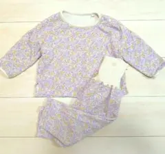 テータテート　パジャマ　キルト　花柄　紫 腹巻　95