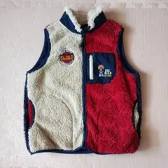 DOUBLE.B フリースベスト ベージュ/レッド/ネイビー