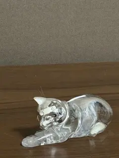 クリスタルガラス 猫置物 - メルカリ