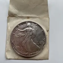 ♦︎当時物・包み紙付♦︎1990年 アメリカ イーグル銀貨 1ドル 1oz 純銀のサムネイル