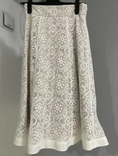 JILLSTUART アイボリー レース フレアスカート M