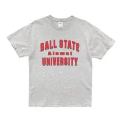 USA 古着 ボール州立大学 カレッジ Ｔシャツ プリント グレー メンズM