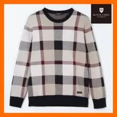 【極美品】S ブラックレーベル・クレストブリッジ 上質チェックニット 高級感◎