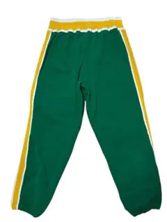 ジャージパンツ 緑 黄白 サイドストライプ スウェットパンツ 古着 ヴィンテージ