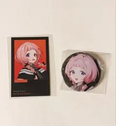 七次元生徒会！ にじさんじ 周央サンゴ チェキ風カード 缶バッジ