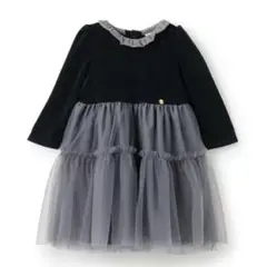 petit main チュールワンピース 110cm 黒・グレー