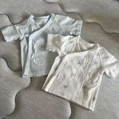 UNIQLO 60cm 短肌着 ブルー系 2枚セット