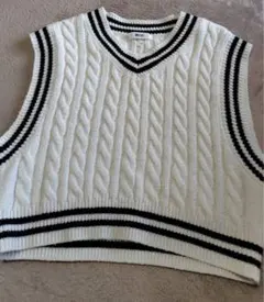 WEGO ケーブルニット Vネックベストチルデンニットベスト