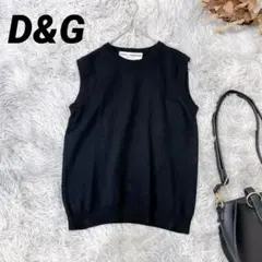 DOLCE&GABBANA ノースリーブニット 40 黒 ウール イタリア製のサムネイル