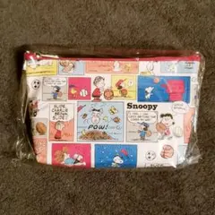 スヌーピー ポーチ ミニ レザー調 新品 未使用 マンガ ウッドストック 軽量