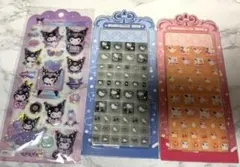 サンリオ風 ぷくぷくシール タイルシール 3枚セット 韓国風 立体 デコ