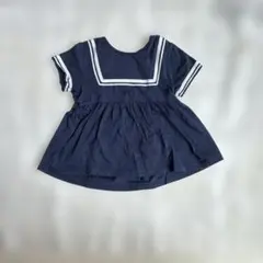 新品未使用 ムージョンジョン ネイビー セーラー襟 半袖Tシャツのサムネイル