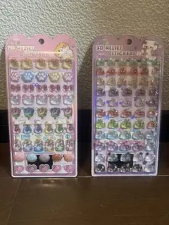 2枚　ボンボン　うるちゅる　3d ぷくっと　ドロップ　シール　新品　猫　肉球