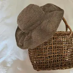 《ヘレンカミンスキー風》帽子 ほぼ新品 天然ラフィアハット 匿名配送