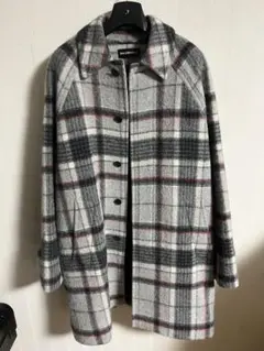 【美品】BALENCIAGA チェスターコート グレー系チェック