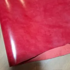 革　ハギレ　キップアンチック　赤　N771