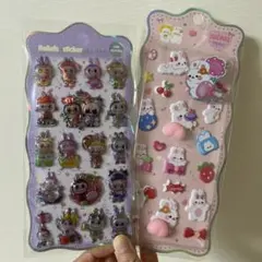 ラブブのボンボンシール1枚とおしりシール1枚