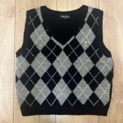 COMME CA ISM ダイヤモンド柄ベスト 110
