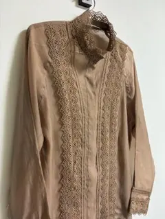 ルイルエブティック レースブラウス ブラウン きれいめ セレモニー 通勤