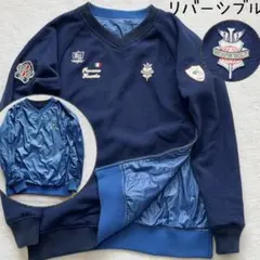 ビームスゴルフ　スニード　リバーシブル　ナイロン　フリース　防風　ネイビー