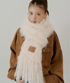 Chico シャギーフリンジマフラー　ピンク