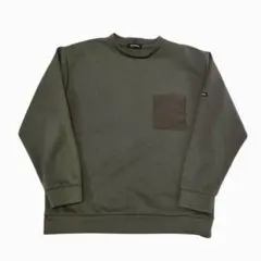 INED HOMME カーキ スウェット（L）胸ポケット付 トレーナー