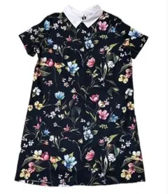 極美品　ザラ　ZARA ワンピース　伸縮性　黒×花柄　総柄