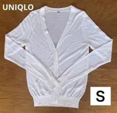 UNIQLO　Vネック　シアーカーディガン　ホワイト　Sサイズ