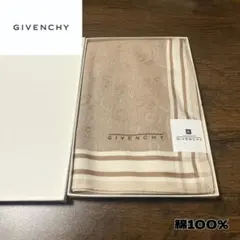 ジバンシィ　GIVENCHY ハンカチ　ベージュ　アラビア数字　新品　綿100
