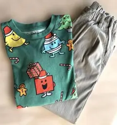 デビロック　チノパンツ　ネクスト　クリスマス柄　長袖Tシャツ　セット