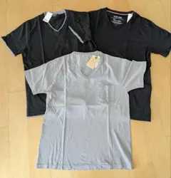 【新品】Vネック Tシャツ 3枚セット 黒 グレー