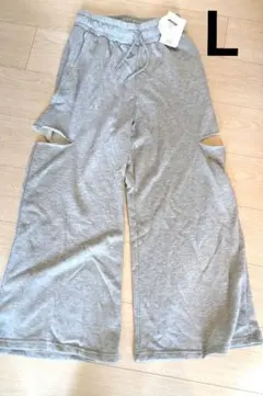 スウェット ワイドパンツ