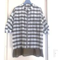 ☆SALE☆ COMME CA ブラウン&ホワイトチェック　シャツブラウス 15のサムネイル