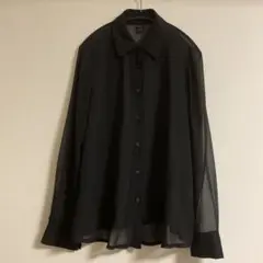 【SHEIN】ブラック シースルーシャツ 長袖 ダンス練習着 Sサイズ