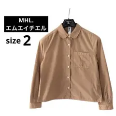 極美品 MHL. マーガレットハウエル 丸襟 長袖ブラウス ボックスシルエット 極美品 MHL. マーガレットハウエル 丸襟 長袖ブラウス ボックス