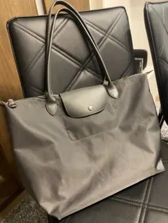 LONGCHAMP グレー トートバッグ ナイロン レザー