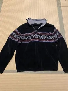 JOHNY PULLS ノルディック柄ハーフジップセーター