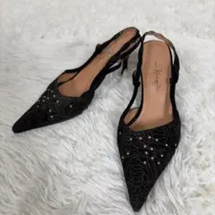 Ginza Kanematsu ブラックヒール 23.5cm