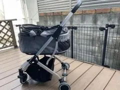 ペットカート 折りたたみ式 ネイビーブルー ドリンクホルダー付き