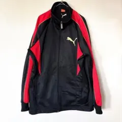 【PUMA】トラックジャケット L レッド　刺繍ロゴ バックロゴ　プーマ