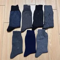 メンズ　ビジネスソックス　冬物　7足　25-26