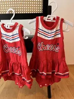 치어리더 스타일 아기 옷 롬퍼 2팩, 쌍둥이