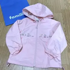 familiar ナイロンフーディジャケット　ウインドブレーカー　桜ピンク100