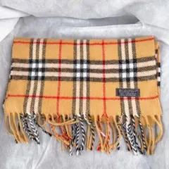 美品 バーバリーズ ノバチェック マフラー ラムウール キャメル 防寒　ストール