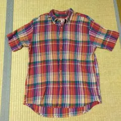 JUNGLE STORM 半袖チェックシャツ Lサイズのサムネイル