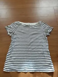 ストライプ 半袖ボートネックTシャツ