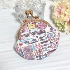 がま口ポーチ/コインケース　リバティ*フォーゲットミーノッツ/ピンク